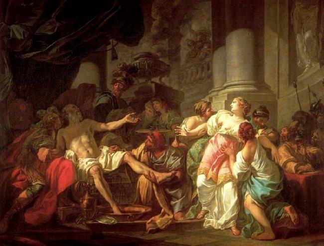 Jacques-Louis  David The Death of Seneca Sweden oil painting art